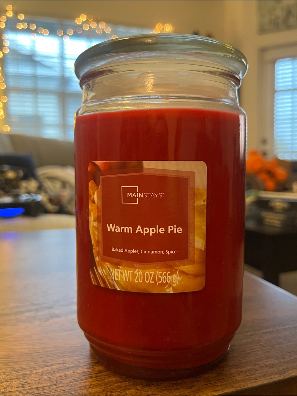 Mainstays Red Warm Apple Pie Jar Candle